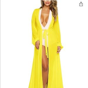 Yellow coverup, duster, robe